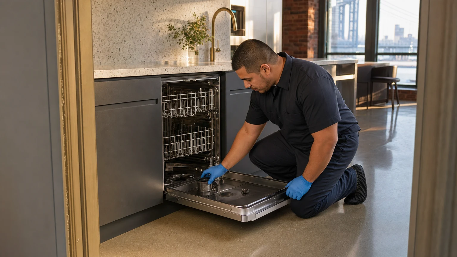 Panel-ready dishwasher diagnostic visit in DUMBO