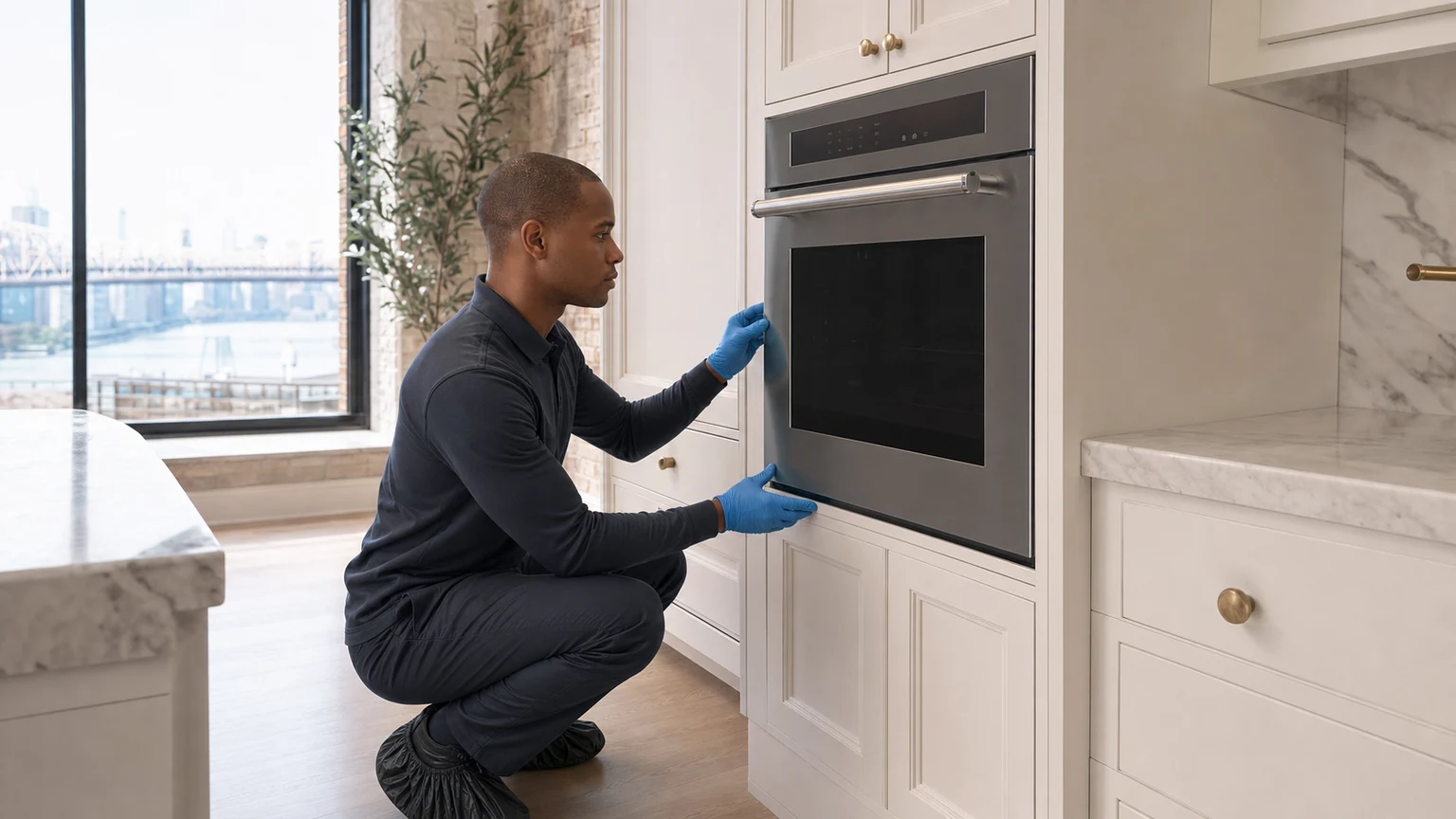 Built-in wall oven diagnostic visit in the service area